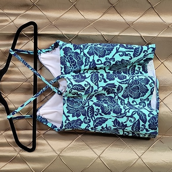 VGUC- Lands End Floral Underwire Tankini Top w/Convertible Straps - Picture 5 of 7